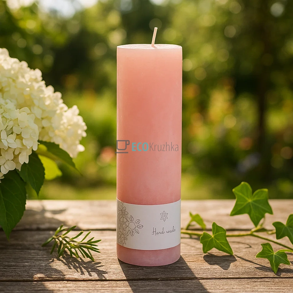 Свічка циліндрична 20см, колір - персиковий C06_20_1-2.2 Свічка циліндрична 20см, колір - персиковий C06_20_1-2.2