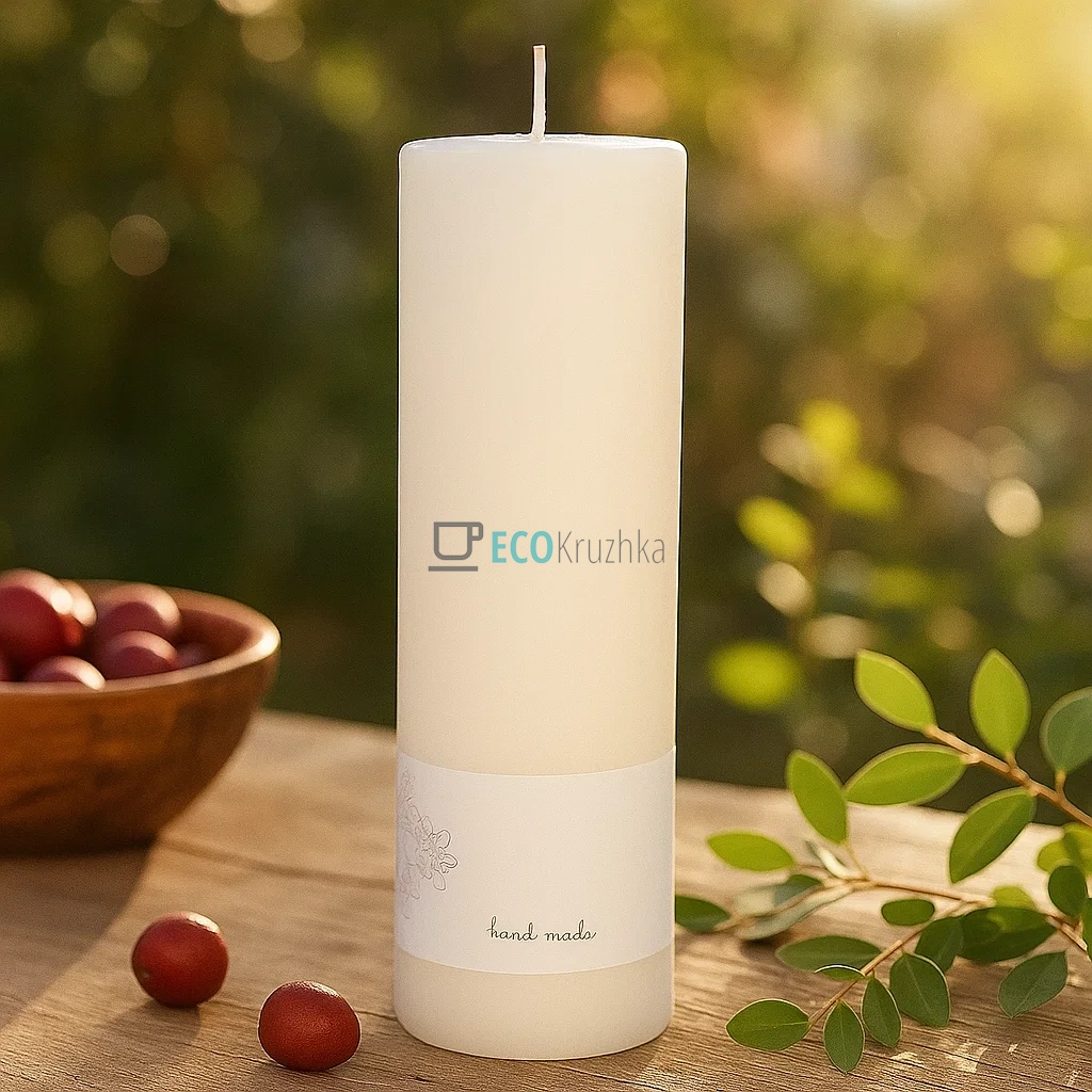 Свічка циліндрична 20см, колір - білий C06_20_1-1.1 Свічка циліндрична 20см, колір - білий C06_20_1-1.1