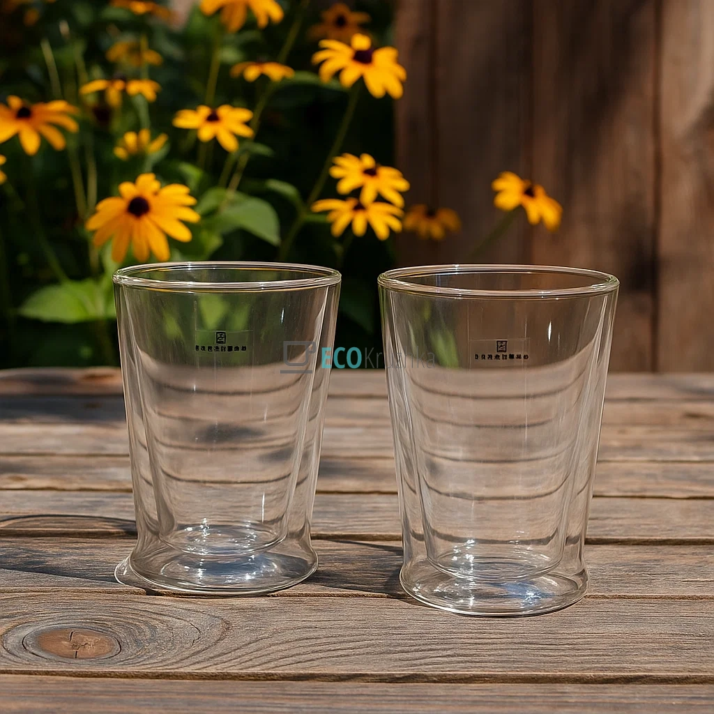 Набір чашок 2 шт, з подвійними стінками для Еспресо, 250 мл, боросиликатне скло Edenberg EB-19514 Набір чашок 2 шт, з подвійними стінками для Еспресо, 250 мл, боросиликатне скло Edenberg EB-19514