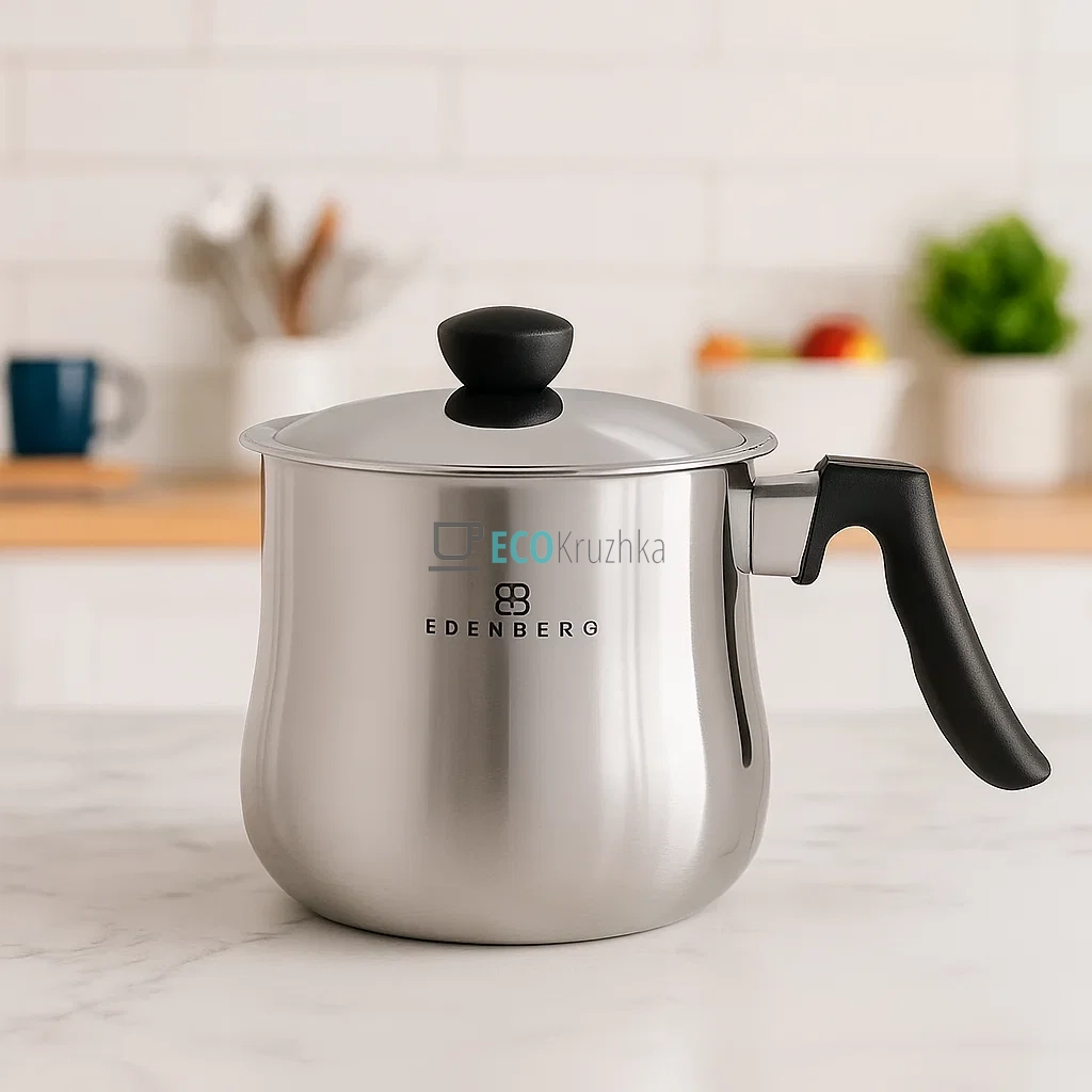 Молочник-ківш із свистком 1.5л нержавіючий Edenberg EB-8915 Молочник-ківш із свистком 1.5л нержавіючий Edenberg EB-8915