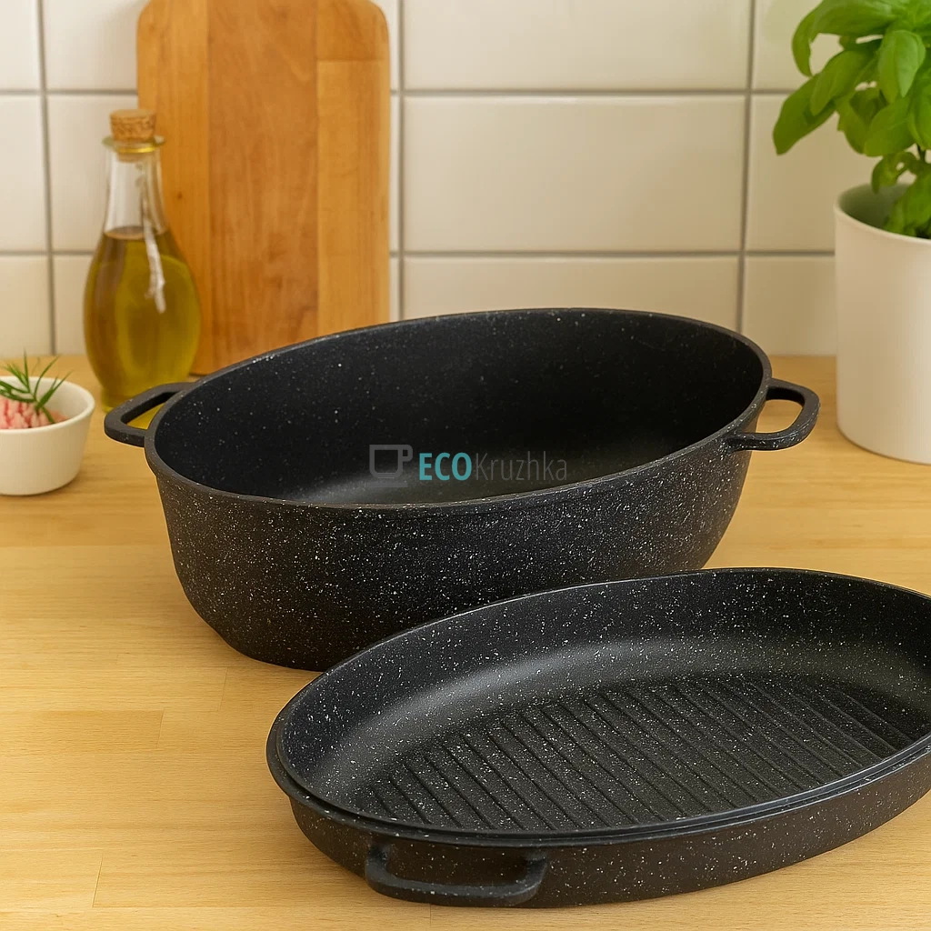 Гусятниця Edenberg 8 л з сковородою-гриль, мармурове покриття EB-9172 Гусятниця Edenberg 8 л з сковородою-гриль, мармурове покриття EB-9172