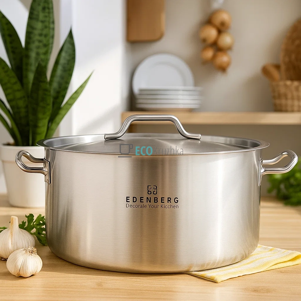 Каструля нержавіюча 21 л професійна з кришкою Edenberg EB-3765 Каструля нержавіюча 21 л професійна з кришкою Edenberg EB-3765