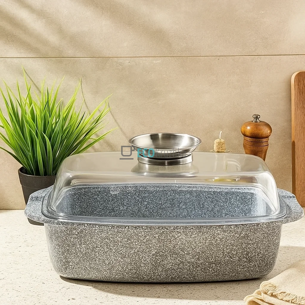 Гусятниця овальна 4.5 л з литого алюмінію з гранітним покриттям Edenberg (EB-8007)