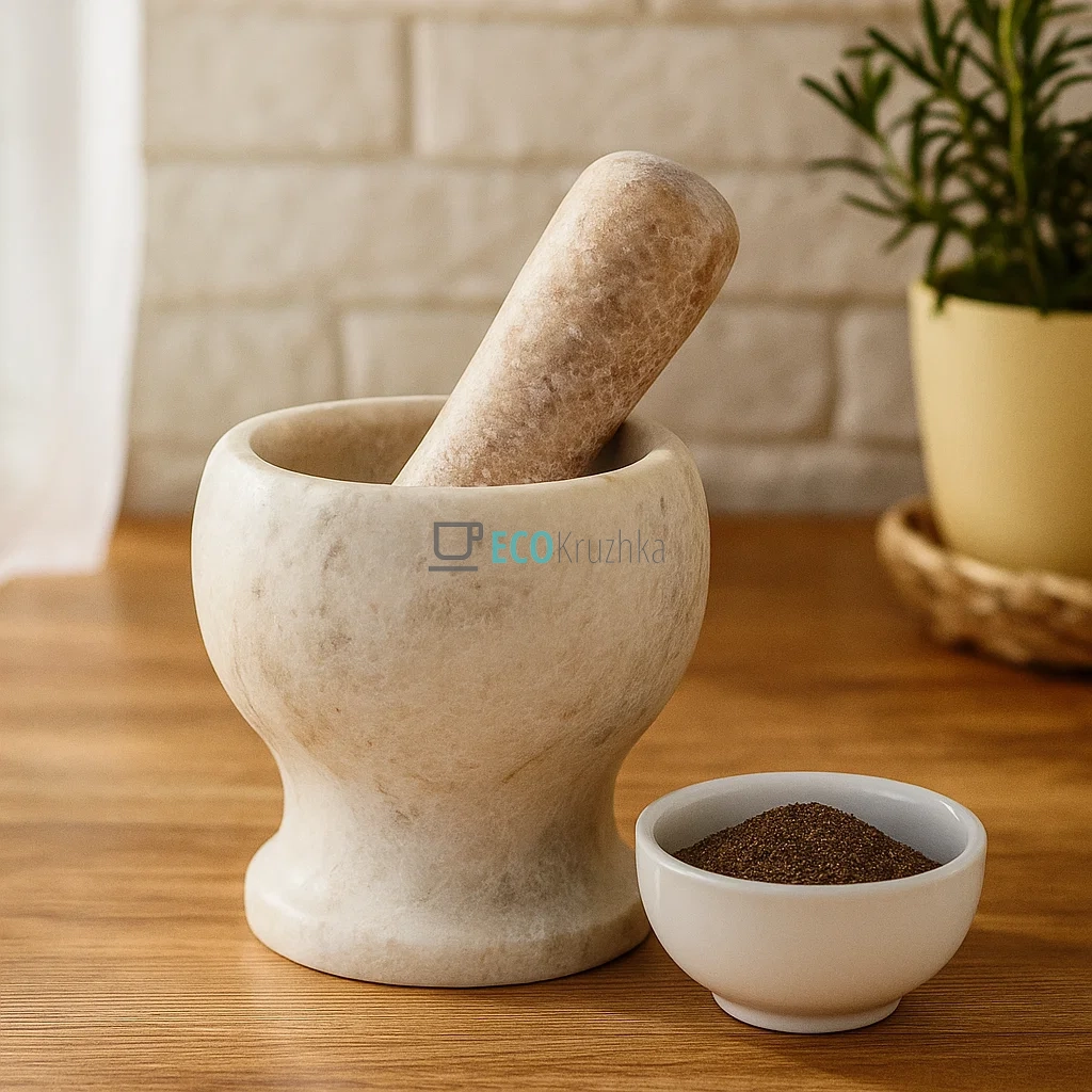 Ступка камяна з товкачем Бежева FRU-059 Ступка камяна з товкачем Бежева FRU-059