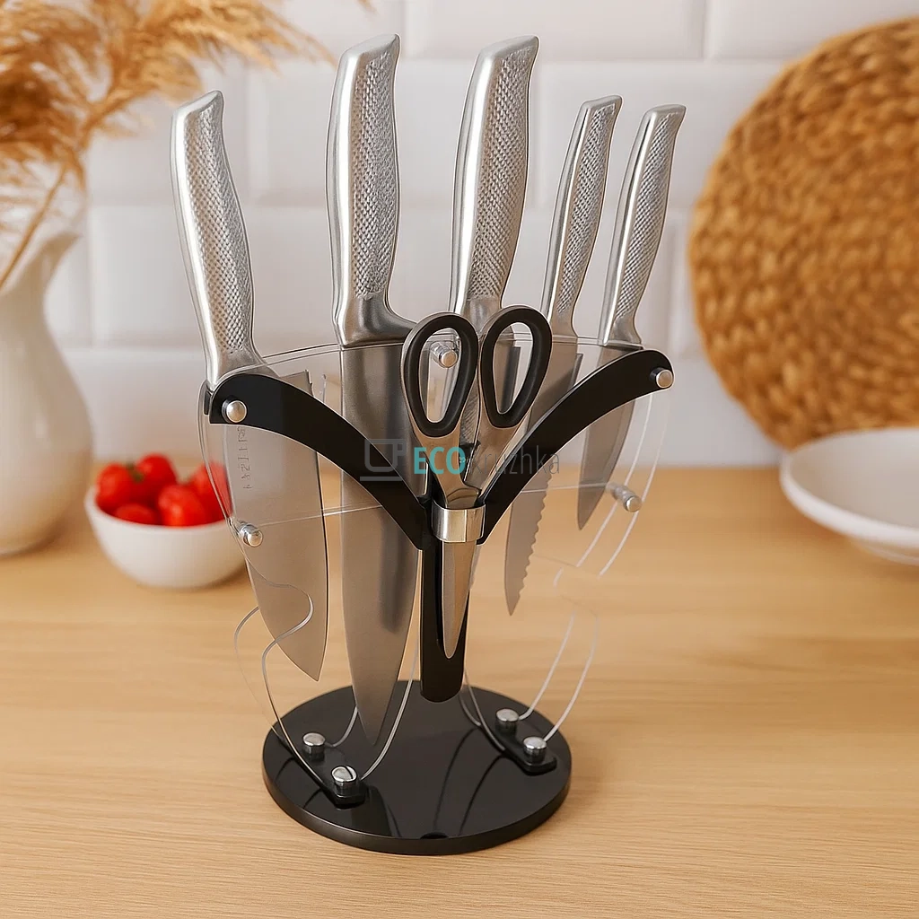 Набір ножів на підставці 7 предметів Edenberg EB-11024 Набір ножів на підставці 7 предметів Edenberg EB-11024