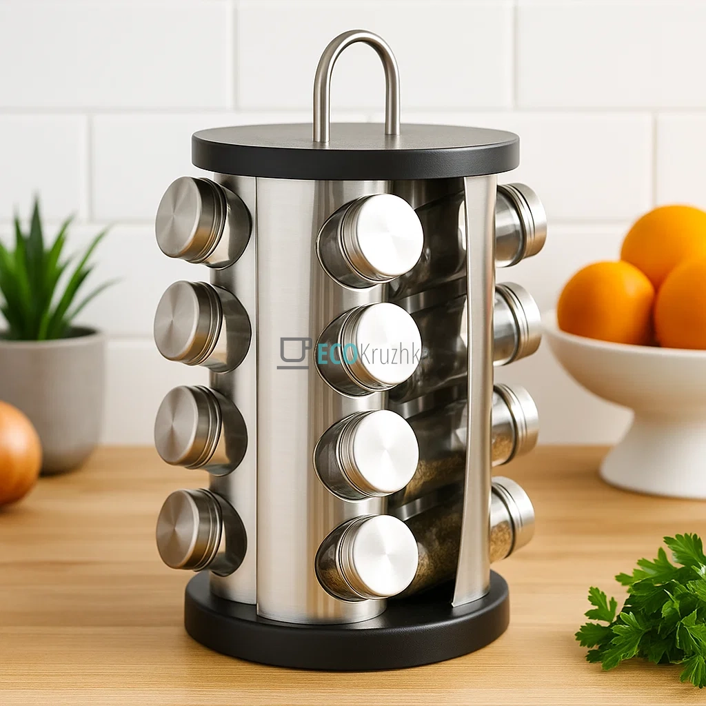 Набір для спецій карусель на 16 ємностей Edenberg EB-4027 Набір для спецій карусель на 16 ємностей Edenberg EB-4027