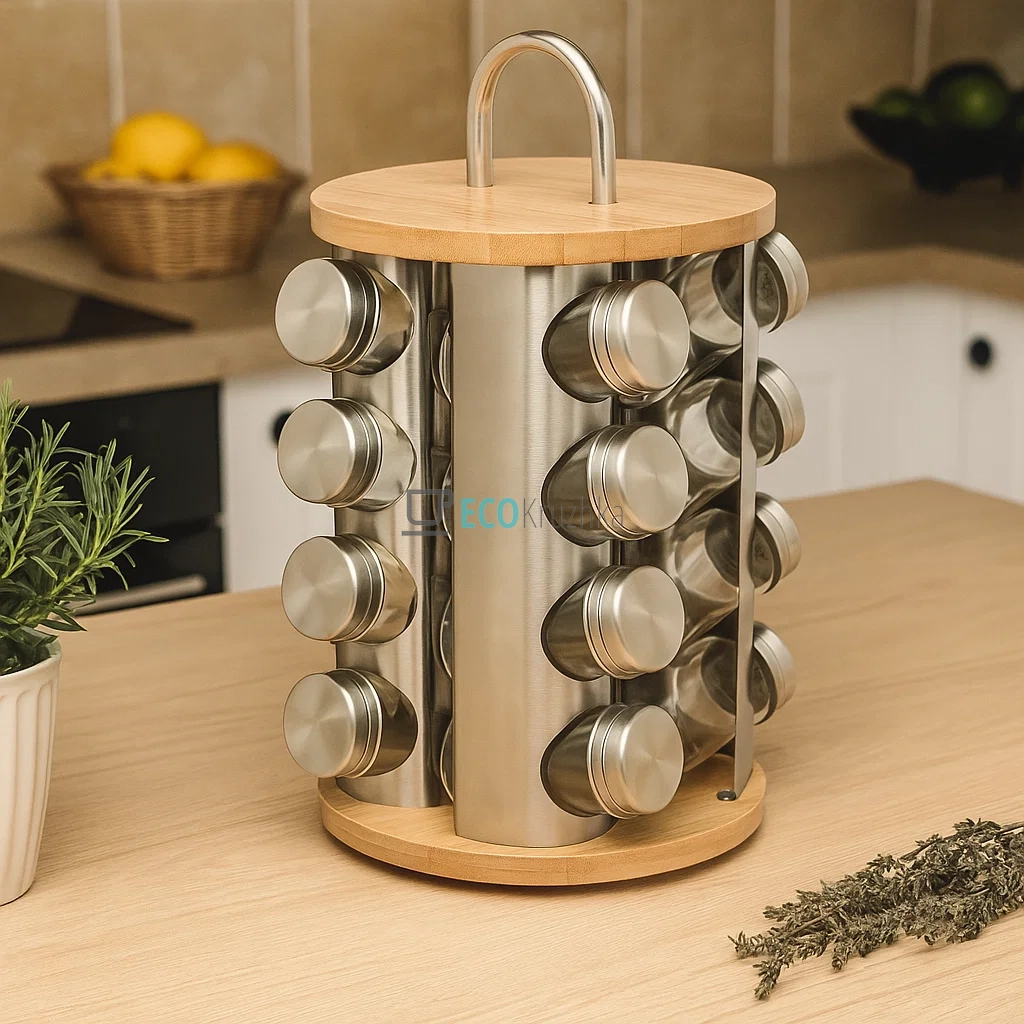 Набір для спецій карусель на 16 ємностей Edenberg EB-4028 Набір для спецій карусель на 16 ємностей Edenberg EB-4028