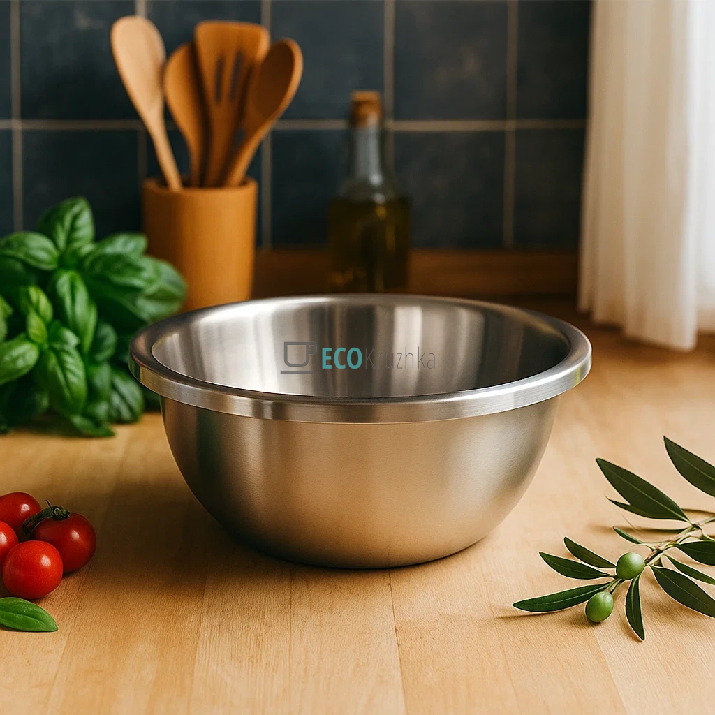 Глибока тарілка-миска з нержавіючої сталі 22x9,8 см Edenberg EB-18116