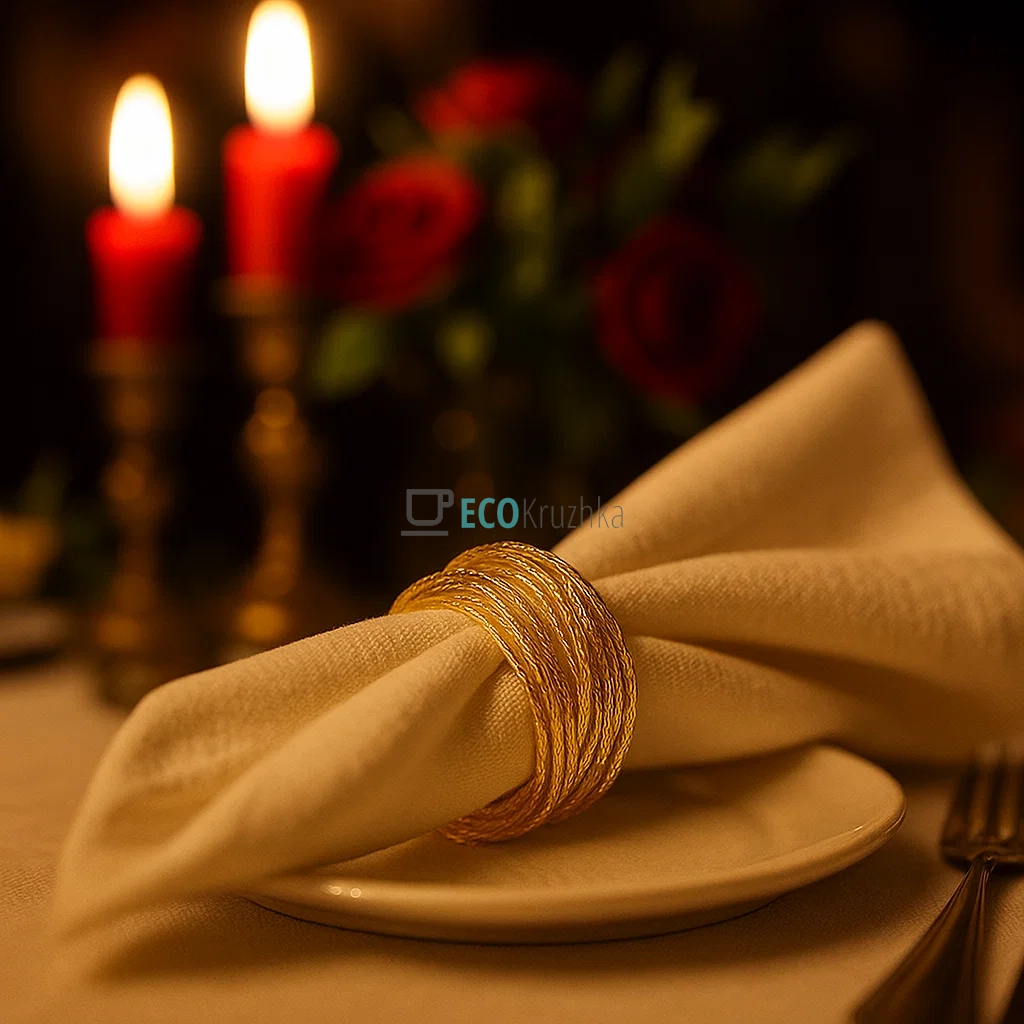 Металеве кільце для серветок "Золотий браслет", Ø4×3.5 см 992-327