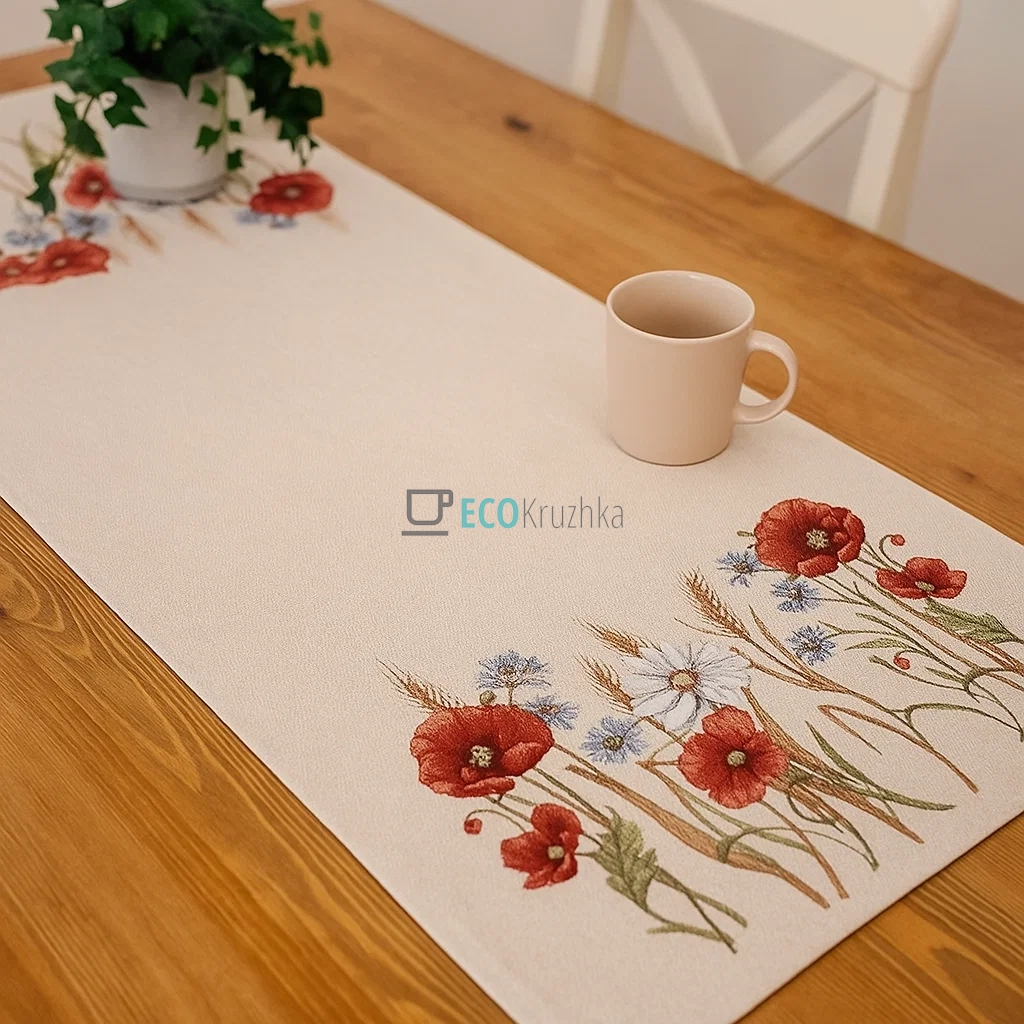 Ранер гобеленовий на стіл Маки 37 х 100 см (1306NA-37RUNNER)