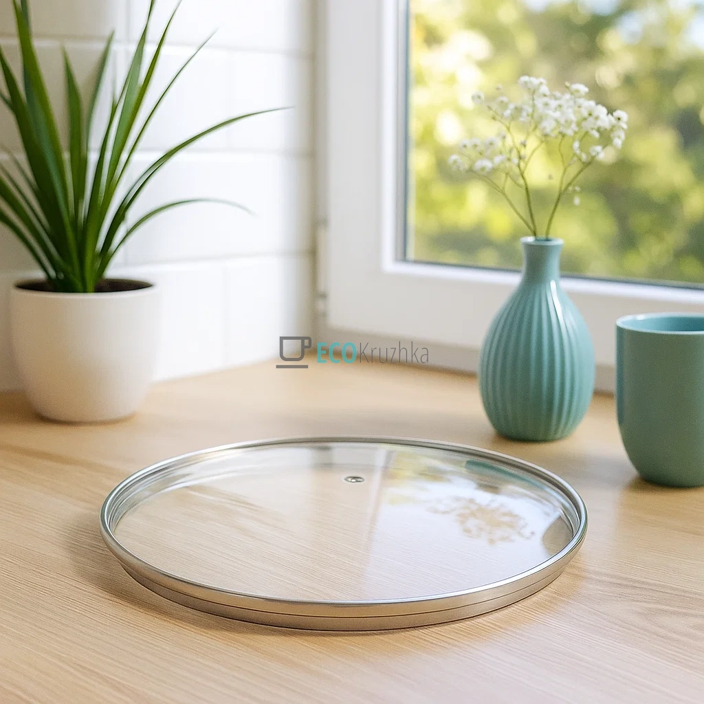 Кришка скляна з нержавіючим обідком без ручки 22 см FRU-994 Кришка скляна з нержавіючим обідком без ручки 22 см FRU-994