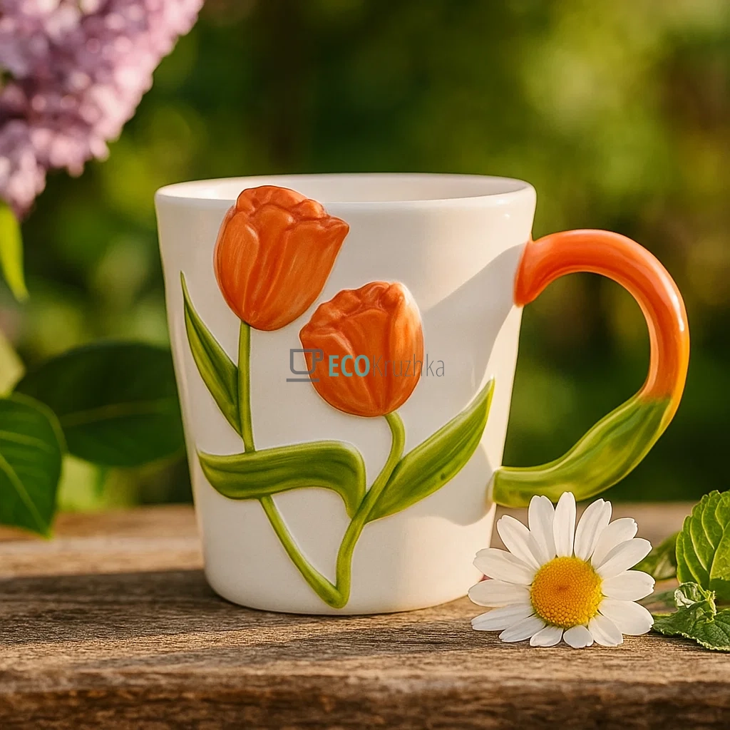 Керамічна кружка "Тюльпан помаранчевий" 320 мл (8030-392-3) Керамічна кружка "Тюльпан помаранчевий" 320 мл (8030-392-3)