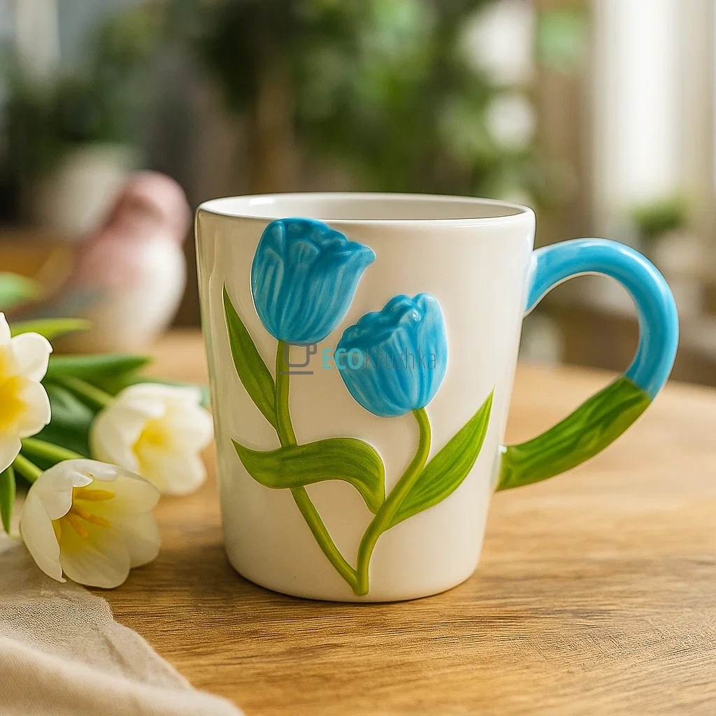 Керамічна кружка "Тюльпан блакинтий" 320 мл (8030-392-1) Керамічна кружка "Тюльпан блакинтий" 320 мл (8030-392-1)