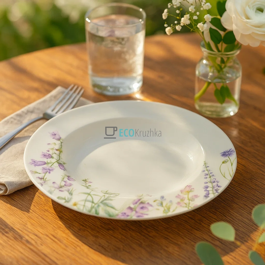 Супова порцелянова тарілка "Floral", 21.5 см, модель (K024)