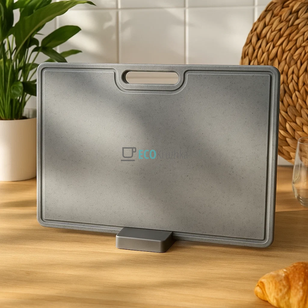 Набір обробних дощок на підставці (2 дошки + підставка) сірий 40 x 30 x 0,6 см Kamille KM-10079 Набір обробних дощок на підставці (2 дошки + підставка) сірий 40 x 30 x 0,6 см Kamille KM-10079