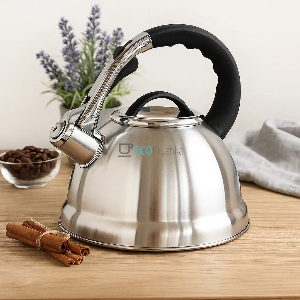 Чайник 2.8 л з нержавіючої сталі зі свистком і нейлонової ручкою для індукції і газу Maestro MR-1328