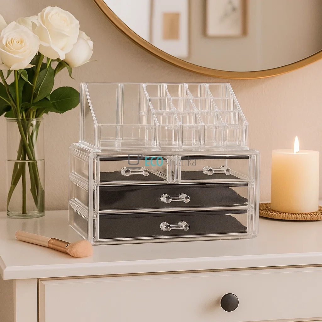 Акриловий органайзер‑бокс для косметики (JU-2380)