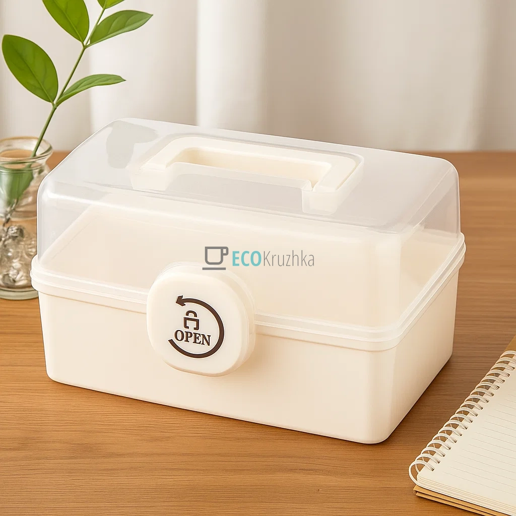 Пластиковий органайзер‑аптечка для ліків 28×15×14 см (JU-3006) Пластиковий органайзер‑аптечка для ліків 28×15×14 см (JU-3006)