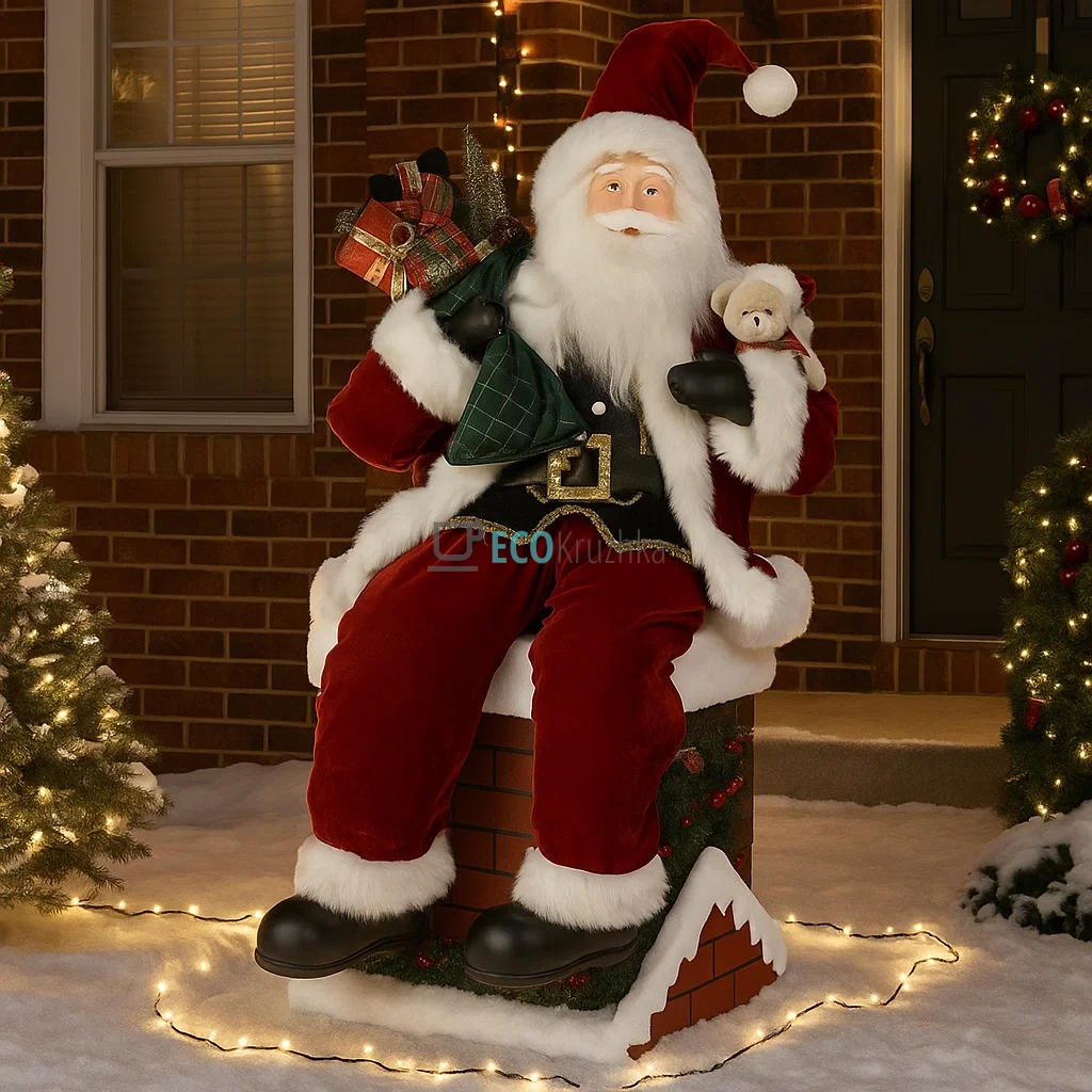 Декоративна LED Фігура Санта 100 см червоний (845-275)