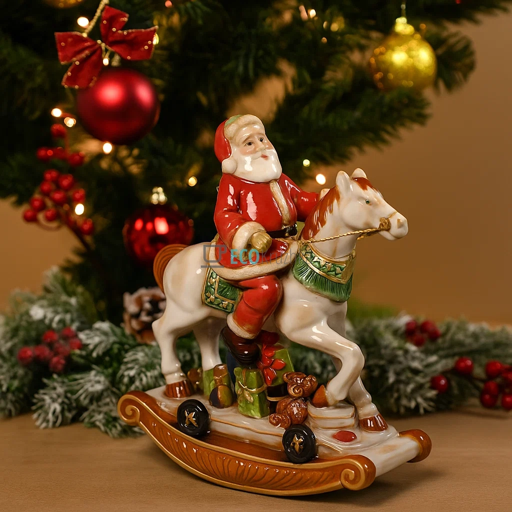 Керамічна статуетка‑фігура “Санта на коні” 37 см (197-717) Керамічна статуетка‑фігура “Санта на коні” 37 см (197-717)