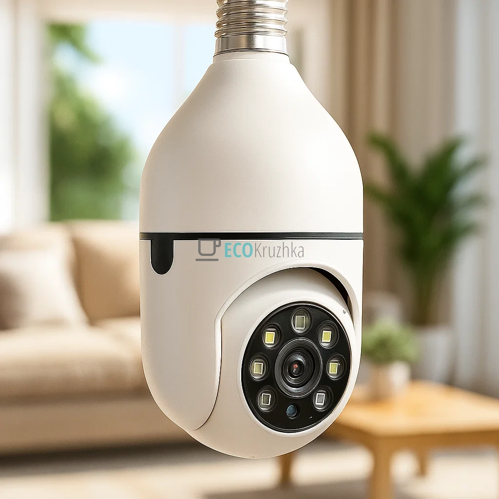 Бездротова Wi‑Fi панорамна IP‑камера E27 лампа Full HD (JU-1269)