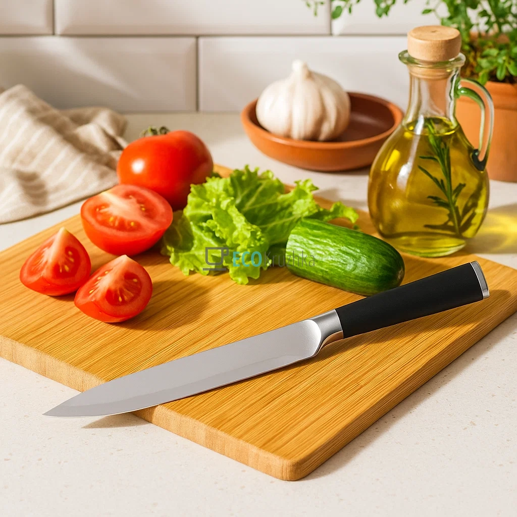 Обробний ніж з нержавіючої сталі, ергономічна ручка Soft Touch Kamille KM-5191