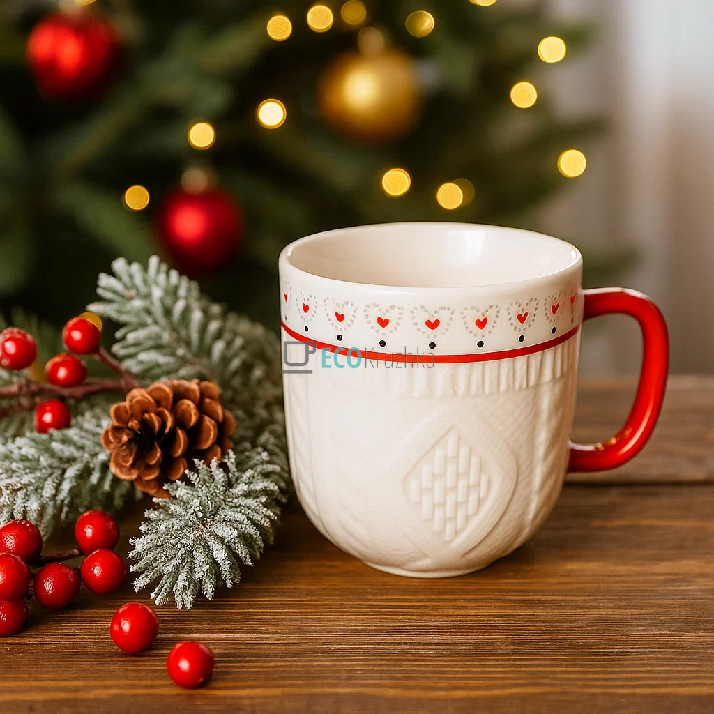 Порцелянова кружка 345 мл з різдвяним в