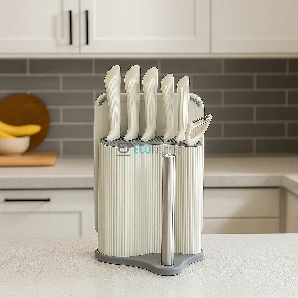 Набір кухонних ножів Maestro з підставкою MR-1413-GREY Набір кухонних ножів Maestro з підставкою MR-1413-GREY