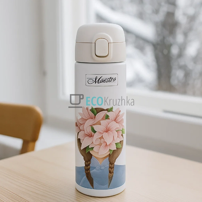 Термокружка Maestro 400 мл Білий MR-1634-B Термокружка Maestro 400 мл Білий MR-1634-B