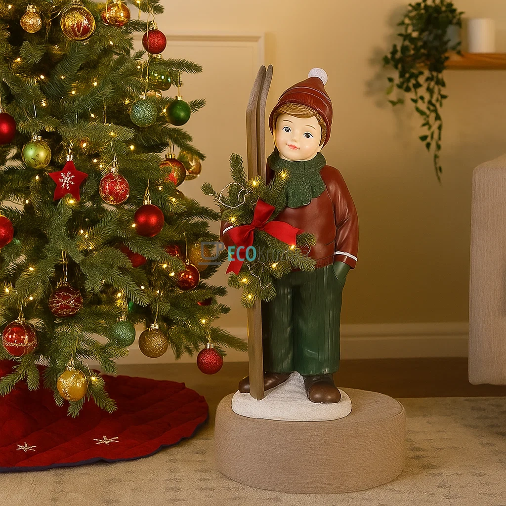 Декоративна LED фігура Хлопчик з лижами 47 см (838-501)