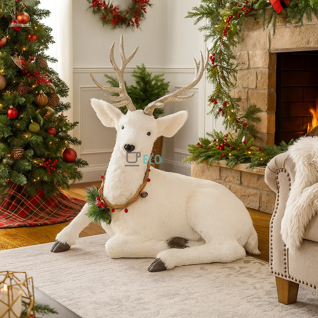Декоративна фігура Олень 72 см білий (815-103) Декоративна фігура Олень 72 см білий (815-103)