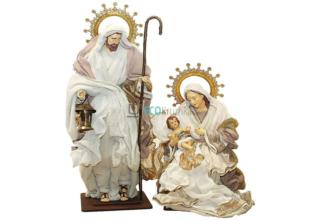 Різдвяний вертеп з 2 фігур, підлогова композиція 98 см (428-238) Різдвяний вертеп з 2 фігур, підлогова композиція 98 см (428-238)
