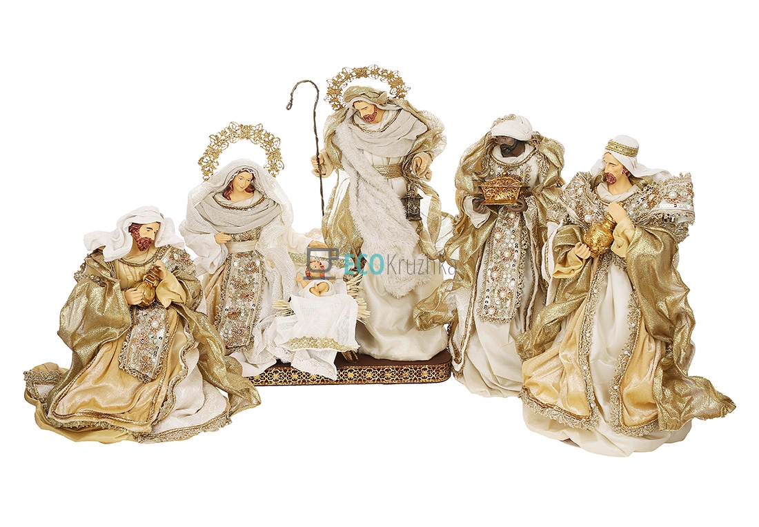 Різдвяний вертеп з 6 фігур, підлогова композиція 41 см (428-234) Різдвяний вертеп з 6 фігур, підлогова композиція 41 см (428-234)