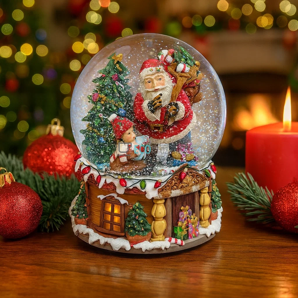 Водяна куля Санта 16 см зі снігом і музикою (559-107) Водяна куля Санта 16 см зі снігом і музикою (559-107)