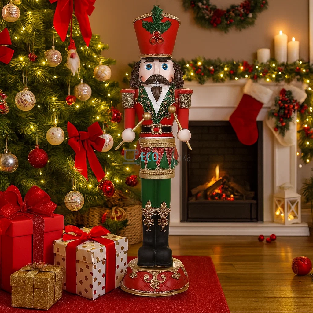 Декоративна фігура Лускунчик з барабаном 35 см (837-242) Декоративна фігура Лускунчик з барабаном 35 см (837-242)