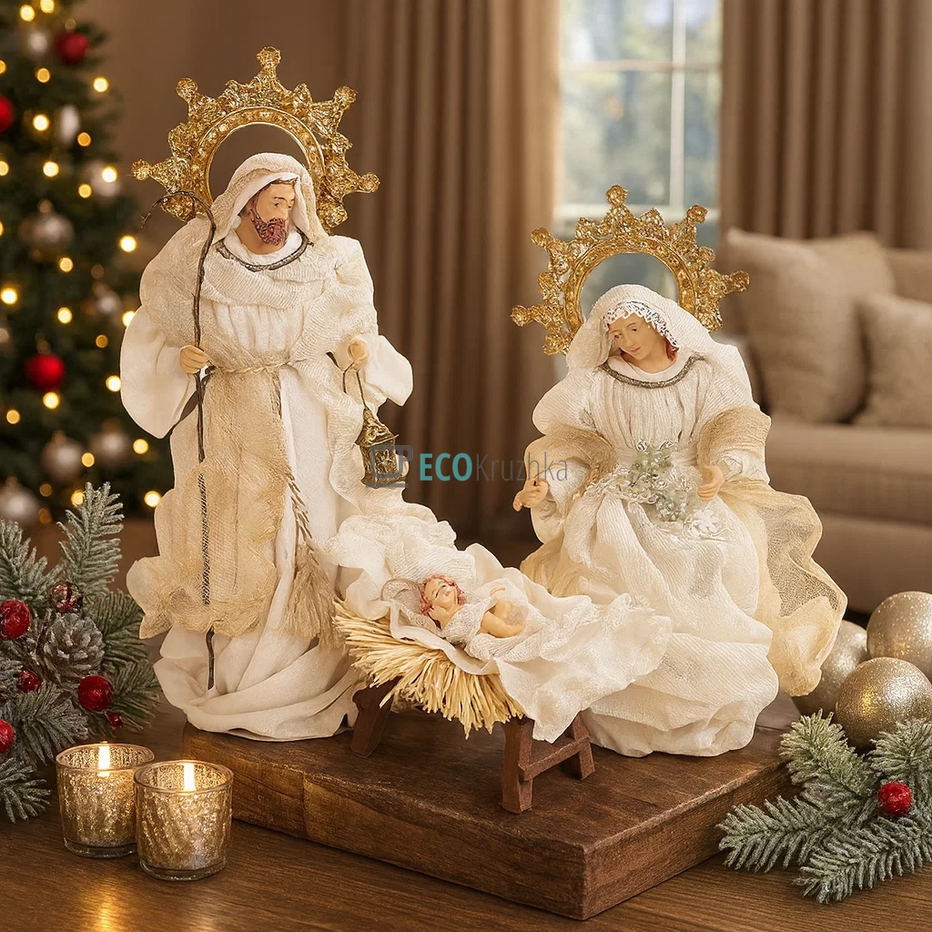 Різдвяний вертеп з 3 фігур 44 см (428-224) Різдвяний вертеп з 3 фігур 44 см (428-224)