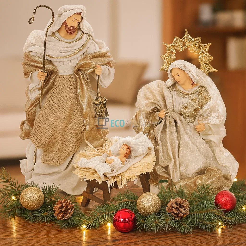 Різдвяний вертеп з 3 фігур 37 см (428-227) Різдвяний вертеп з 3 фігур 37 см (428-227)