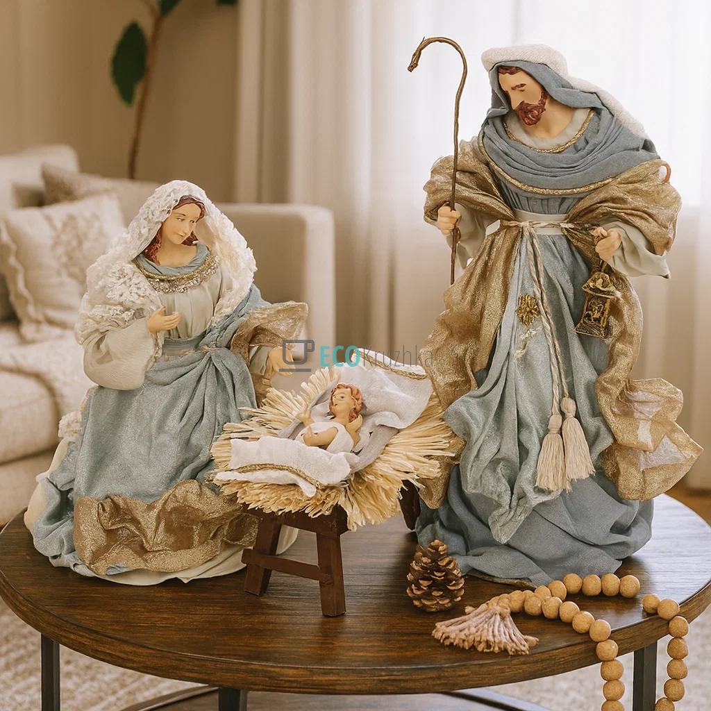 Різдвяний вертеп з 3 фігур 37 см (428-229) Різдвяний вертеп з 3 фігур 37 см (428-229)