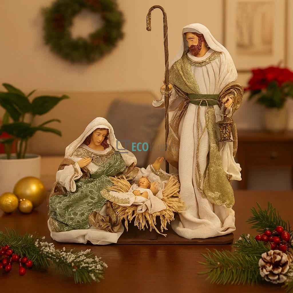 Різдвяний вертеп з 3 фігур на підставці 46 х 28 х 50 см (428-201) Різдвяний вертеп з 3 фігур на підставці 46 х 28 х 50 см (428-201)