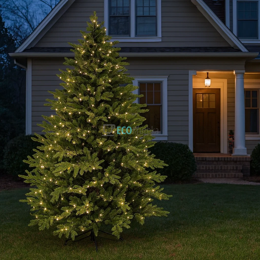 Штучна ялинка "Грінвуд" 227 см, 4152 гілки, 900 LED вогнів, тепле біле світло, новорічна ялинка для приміщень преміум класу 840-207