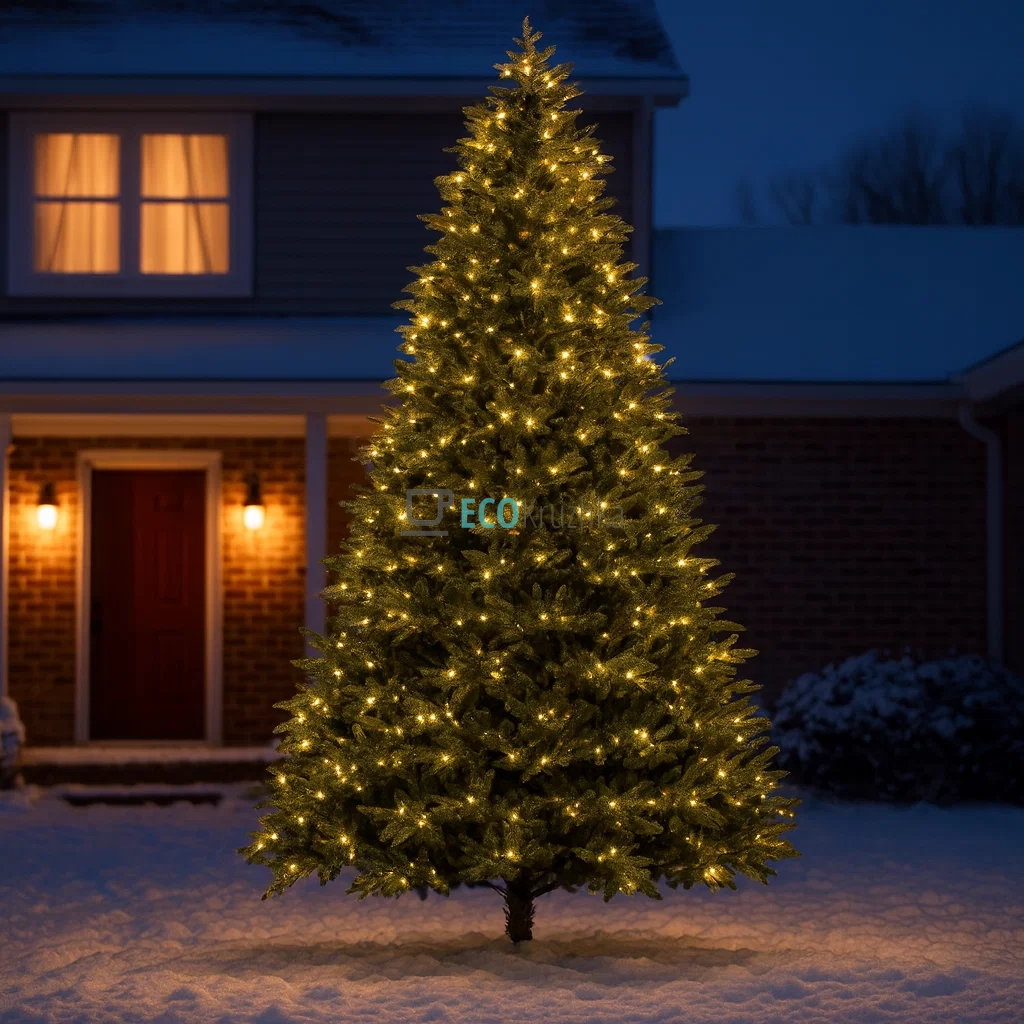 Штучна ялинка "Аврора" 335 см, 7214 гілок, 850 LED вогнів, тепле біле світло, розкішна новорічна ялинка преміум класу 840-213
