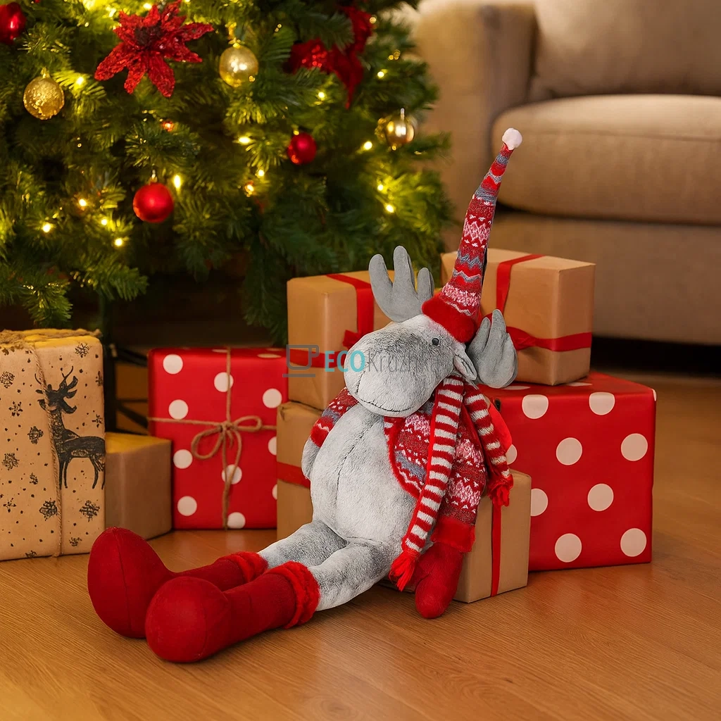 М’який плюшевий олень 160 см сірий (778-280) М’який плюшевий олень 160 см сірий (778-280)