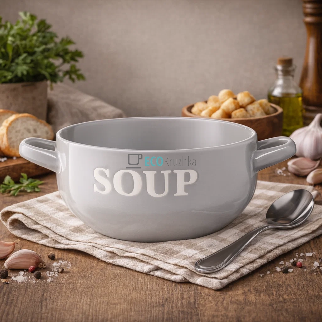 Бульйонниця Ardesto Cream, 700 мл, сіра, кераміка (AR3477GR)