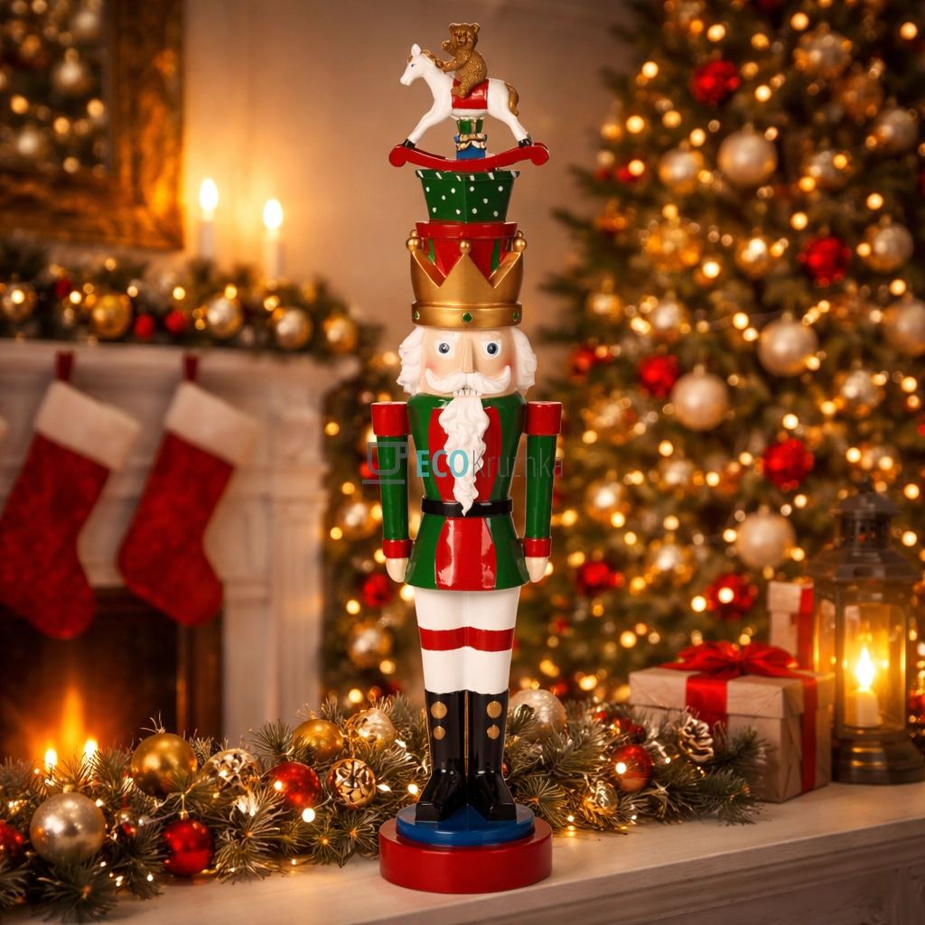 Новорічний Лускунчик 52 см зелений (837-142)