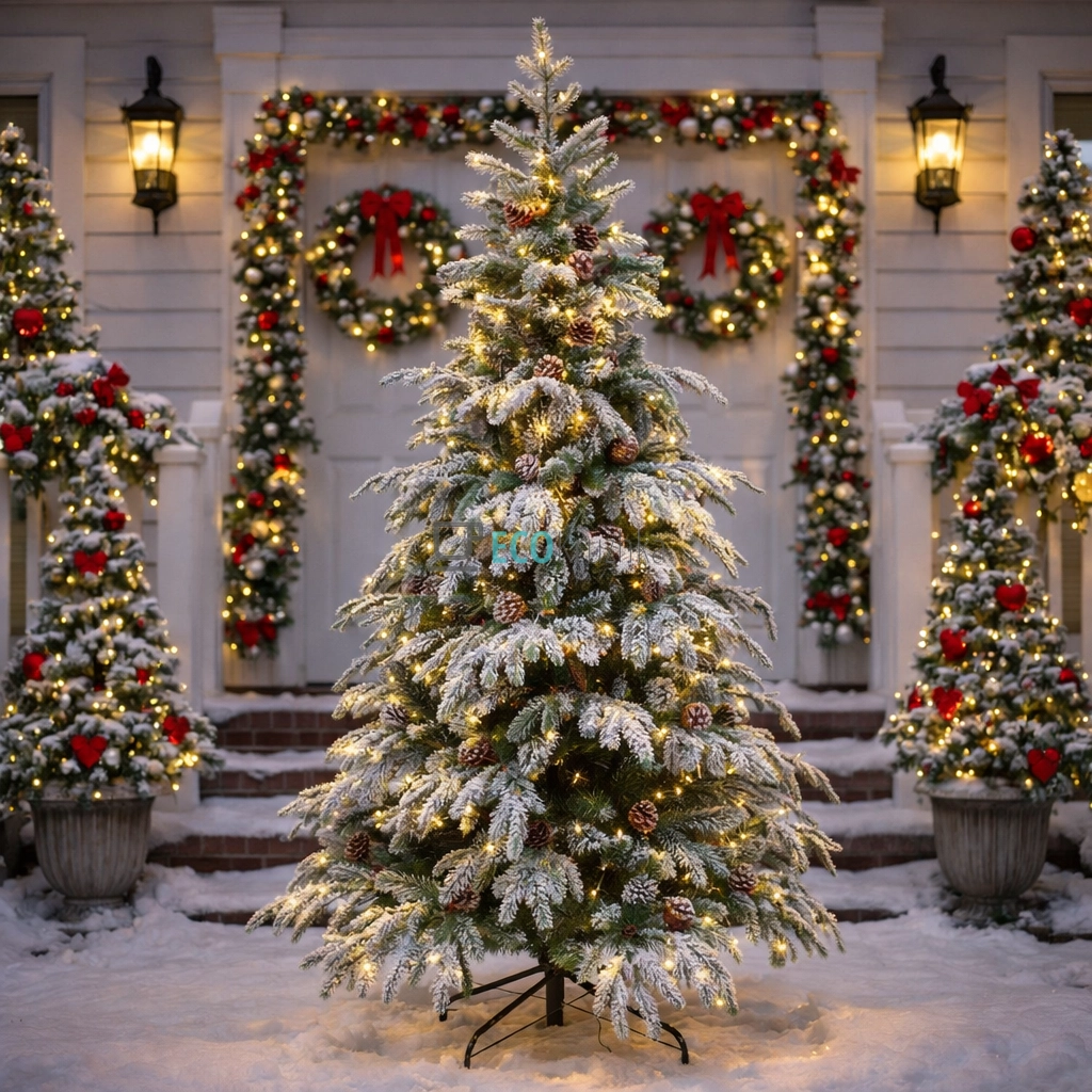 Штучна ялинка "Престиж" із шишками 152 см, 799 гілок, 200 LED вогнів, тепле біле світло, компактна новорічна ялинка 840-218