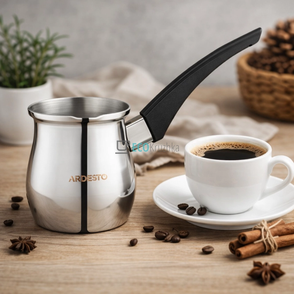 Турка Ardesto BLACK MARS, 0.5 л, нержавіюча сталь, бакелітова ручка (AR0814SB) Турка Ardesto BLACK MARS, 0.5 л, нержавіюча сталь, бакелітова ручка (AR0814SB)