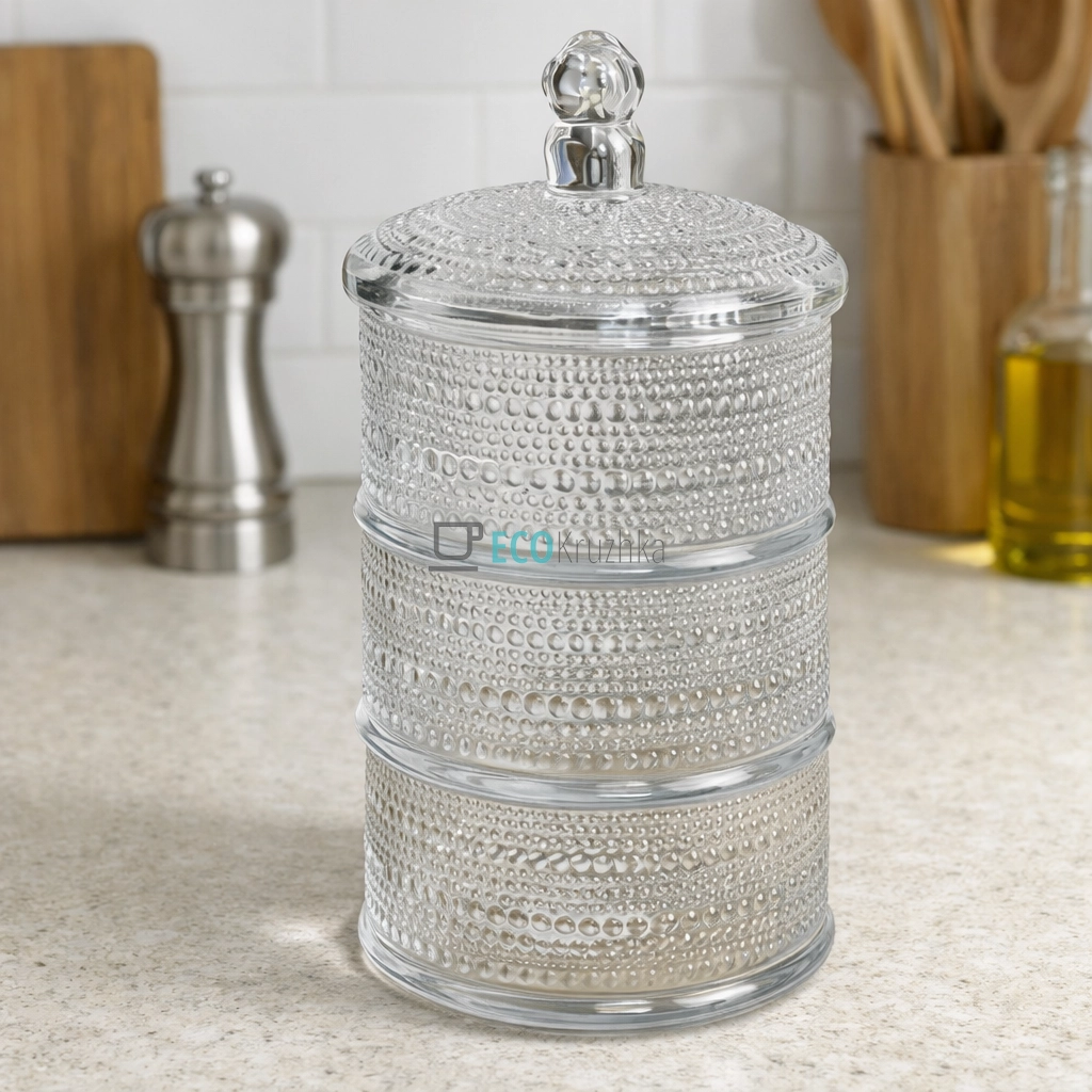 Цукерниця Ardesto Verbena, 12.5см, скло, прозорий (AR5021)