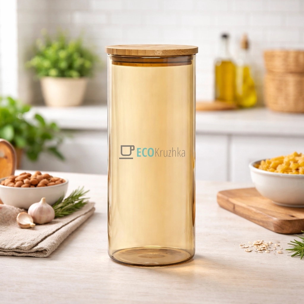 Банка для зберігання Ardesto Golden Moon, кругла, 1000 мл, скло, бамбук (AR1310BLRG) Банка для зберігання Ardesto Golden Moon, кругла, 1000 мл, скло, бамбук (AR1310BLRG)