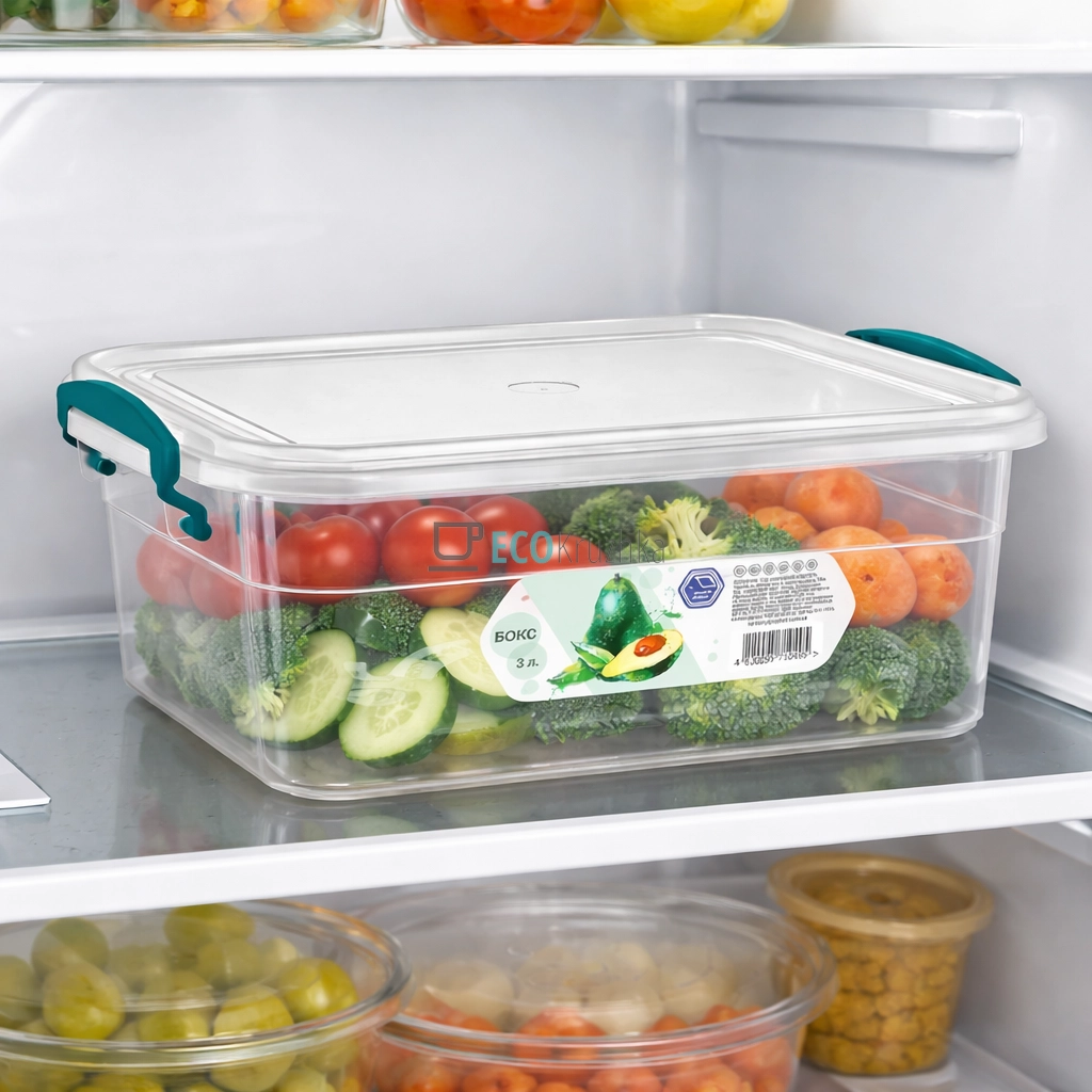 Контейнер харчовий із ручками та кришкою 3 л 17.8х25х11см NP-54