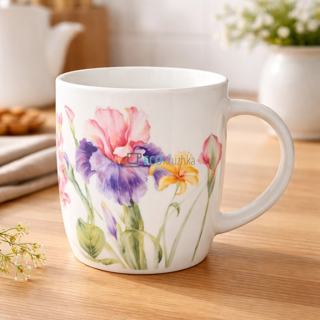 Порцелянова кружка для чаю та кави 360 мл Iris (K254)